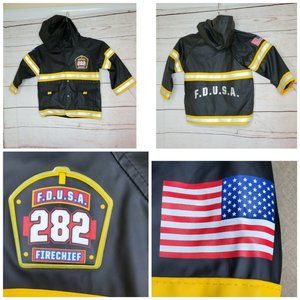 Western Chief F.D.U.S.A 282 FireChief Black Yellow Boys 3T Raincoat Reflective